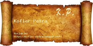 Kofler Petra névjegykártya